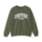 Coffee Weather Sweatshirt-2, Unisex Coffee Weather Sweatshirt, Coffee Lover Gift in Military Green