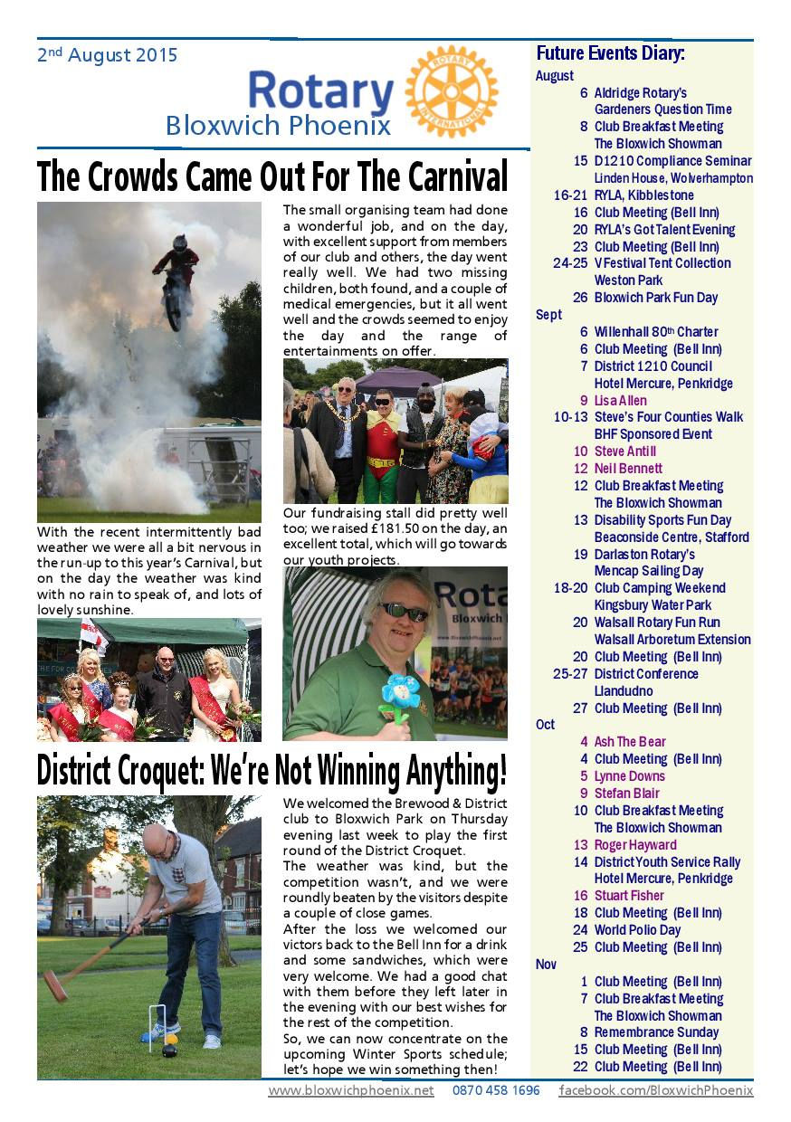 1.08.2015 Newsletter