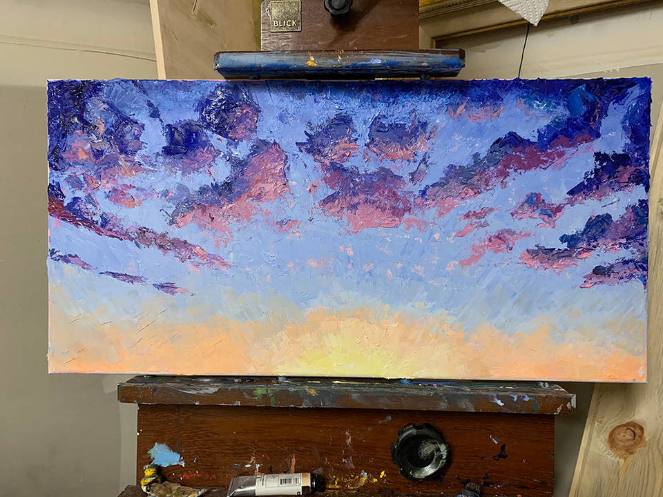 impressionist impressionism oil painting original California coast impasto plein air large exclusive art collection Idaho