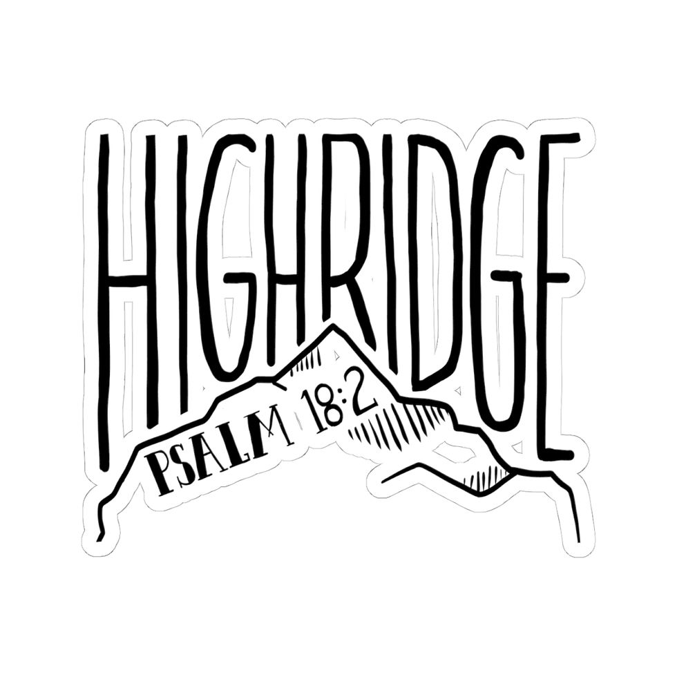 Thumbnail: Highridge Psalm 18:2 Mountain Sticker — Faith-Based Vinyl Kiss-Cut Decal