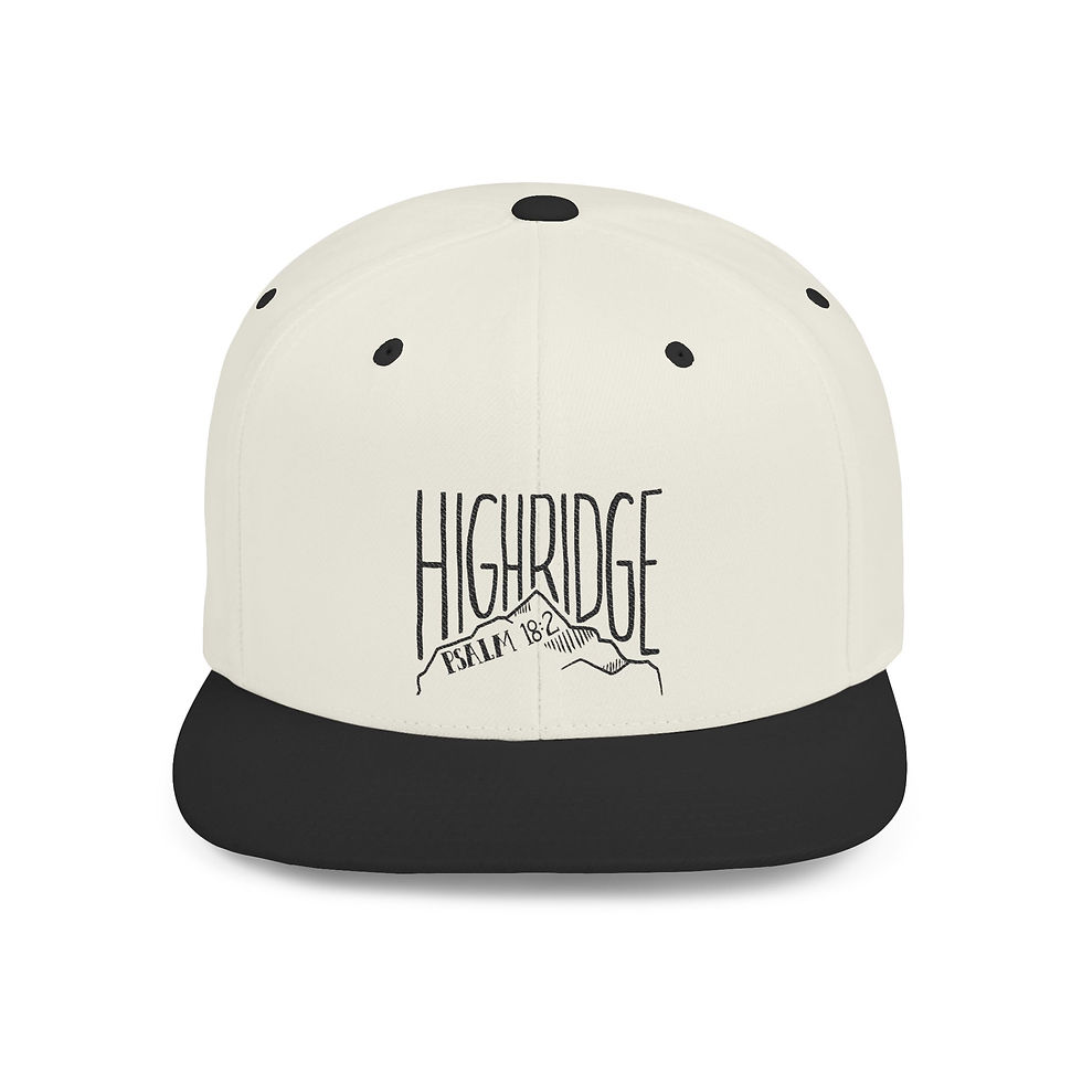 Thumbnail: High Ridge Embroidered Flat Bill Cap — Mountain Logo Snapback