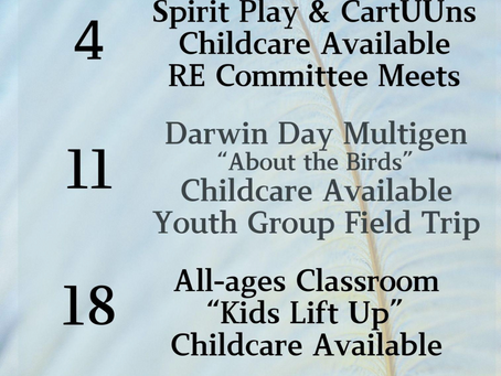 Religious Exploration Monthly Newsletter February 2024