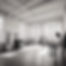 subtle french feeling Black and white nostalgic image of a large artists studio with a lot