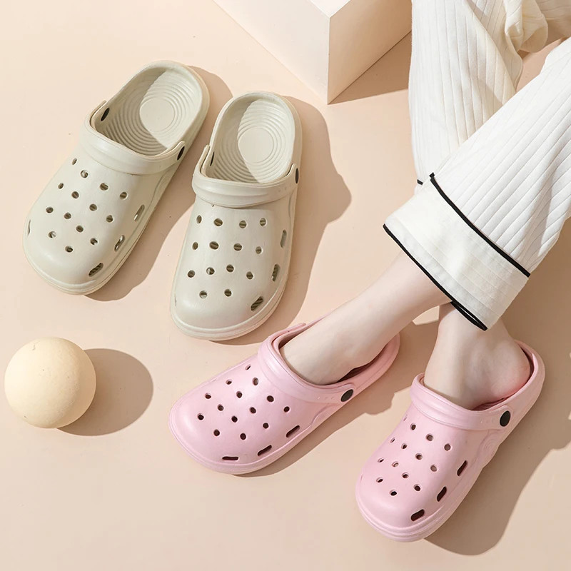 Thumbnail: Women Clogs Summer Female Sandals Thick Bottom Home Slides Soft EVA Dry Wedges