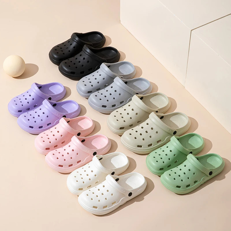 Thumbnail: Women Clogs Summer Female Sandals Thick Bottom Home Slides Soft EVA Dry Wedges