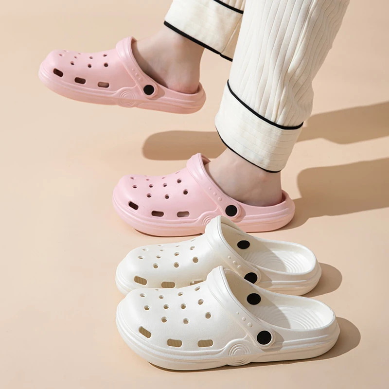 Thumbnail: Women Clogs Summer Female Sandals Thick Bottom Home Slides Soft EVA Dry Wedges