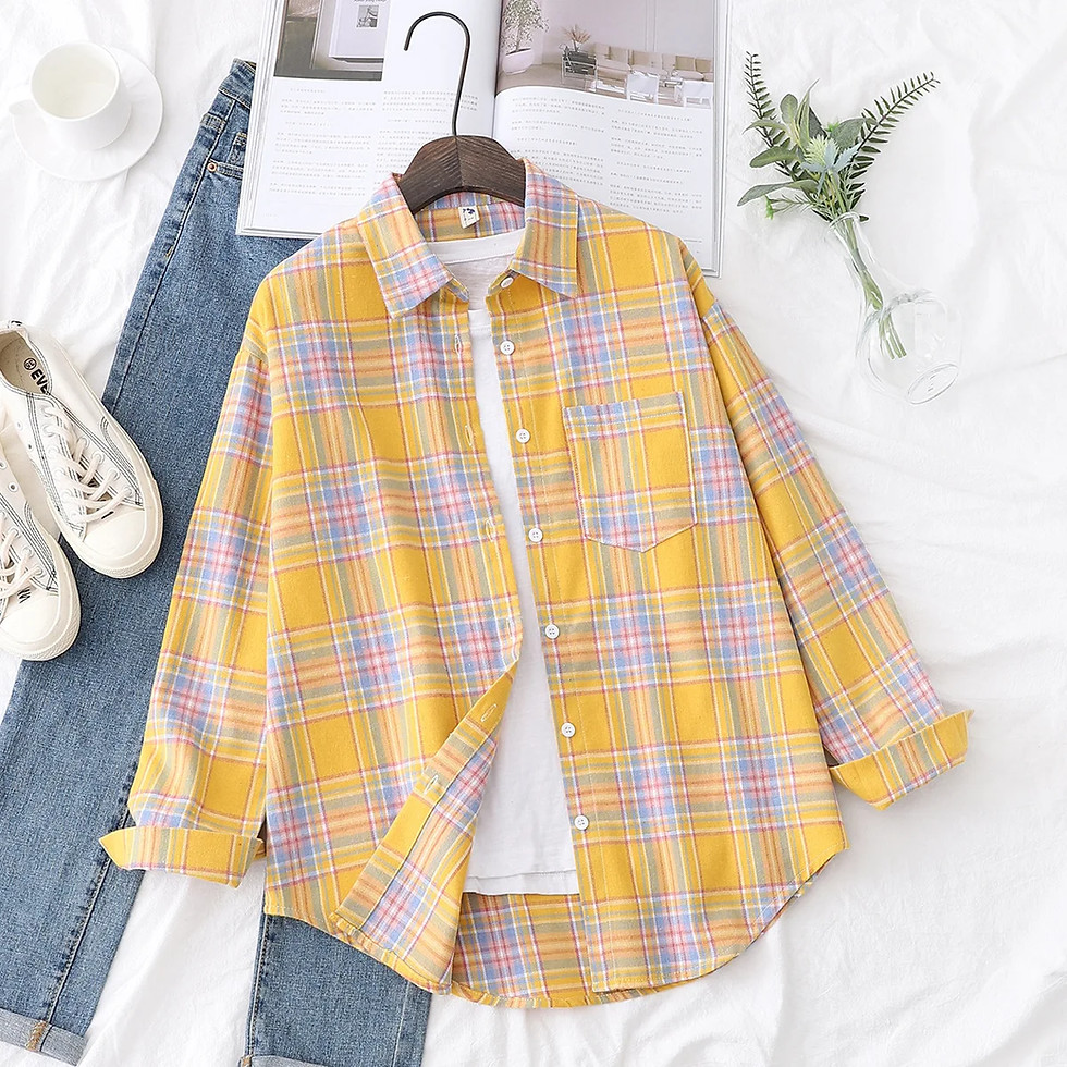 Miniatura: Brand Women's Flannel Plaid Shirts 2025 New Ladies Tops Exquisite Designer Style