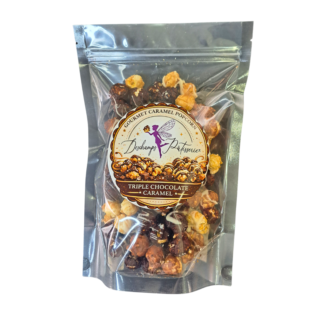 Gourmet Triple Chocolate Caramel Popcorn