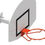 Miniaturbild: Basketbaldoel - muurbasketbaldoel vaste ringhoogte 60 cm vooruitsteek