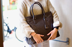 Handtasche geflochtenes Leder