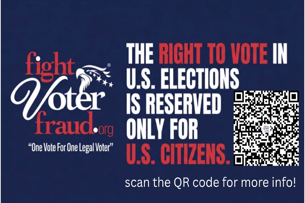 NV-FIGHT VOTER FRAUD QR CODE logo with QR code on dark blue background