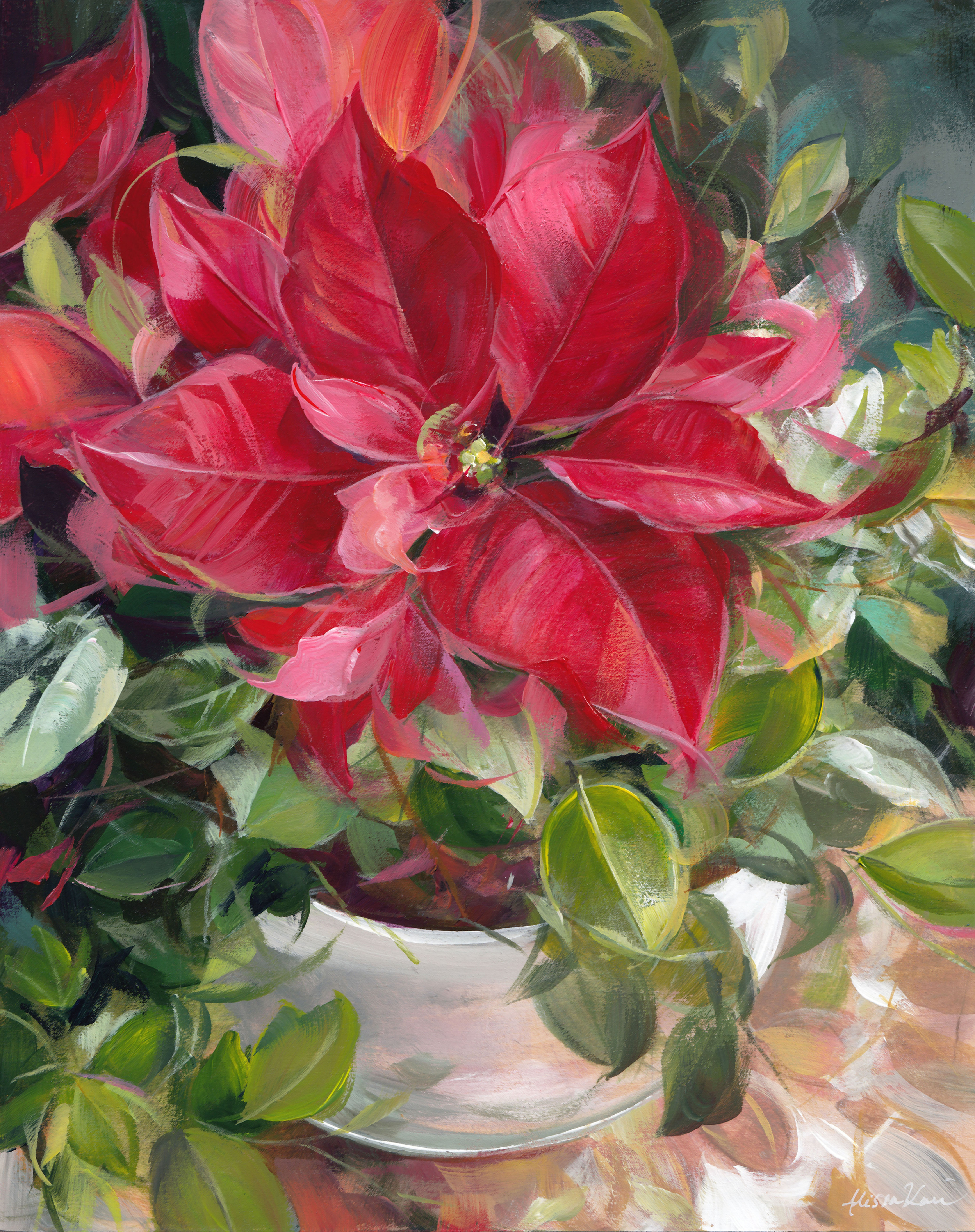 8”x10” Poinsettia