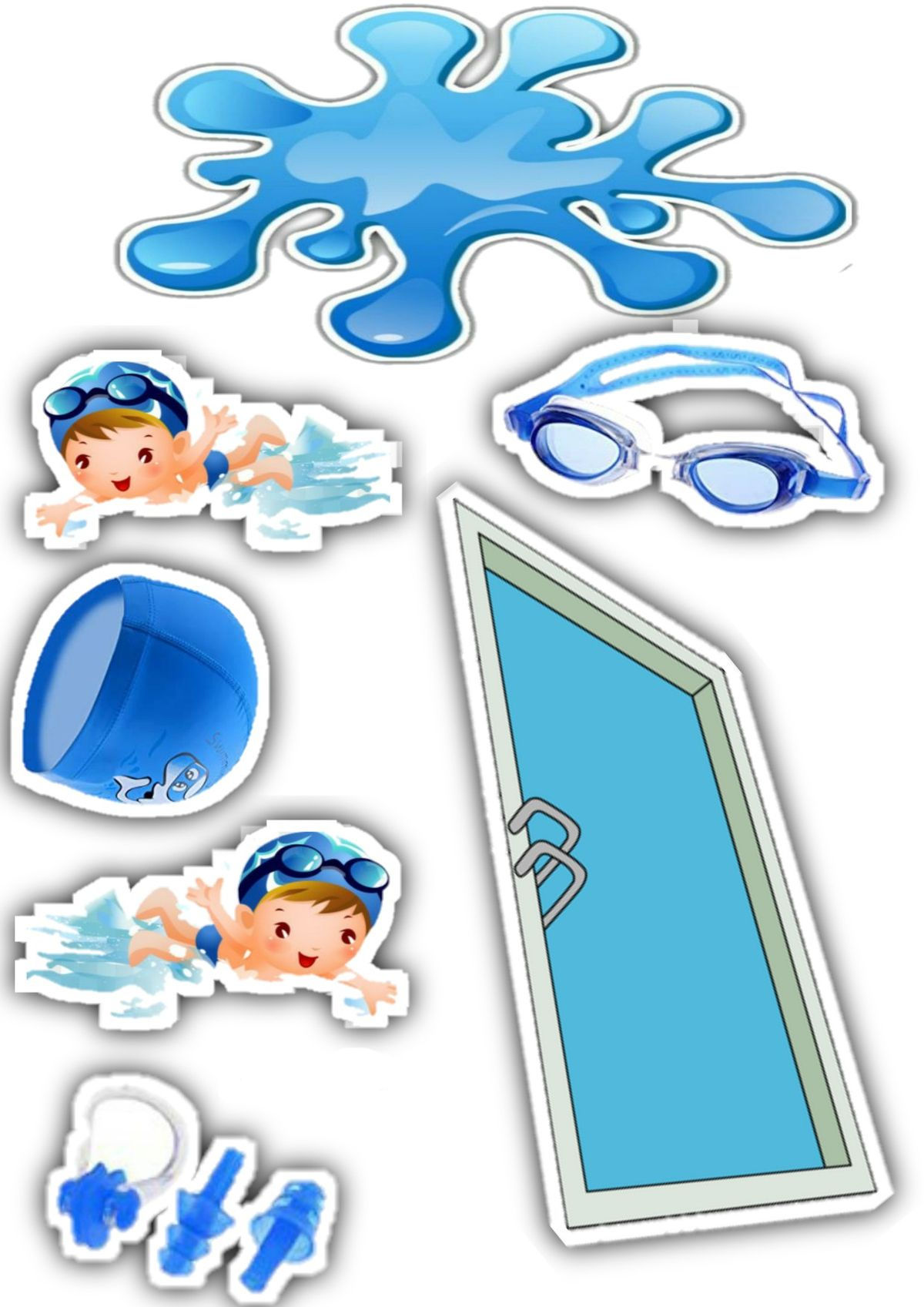 Jedlý obrázok na vystrihovanie Plávanie I.