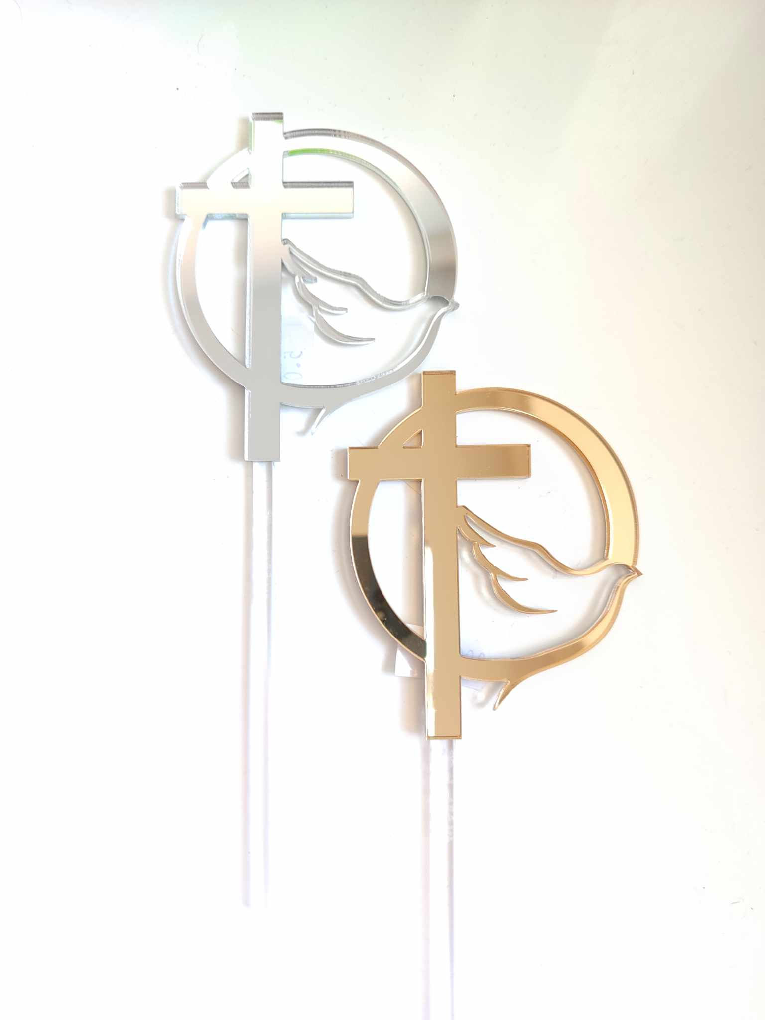 Zápich zrkadlový/matný, kríž s holubicou v kruhu, rôzne farby