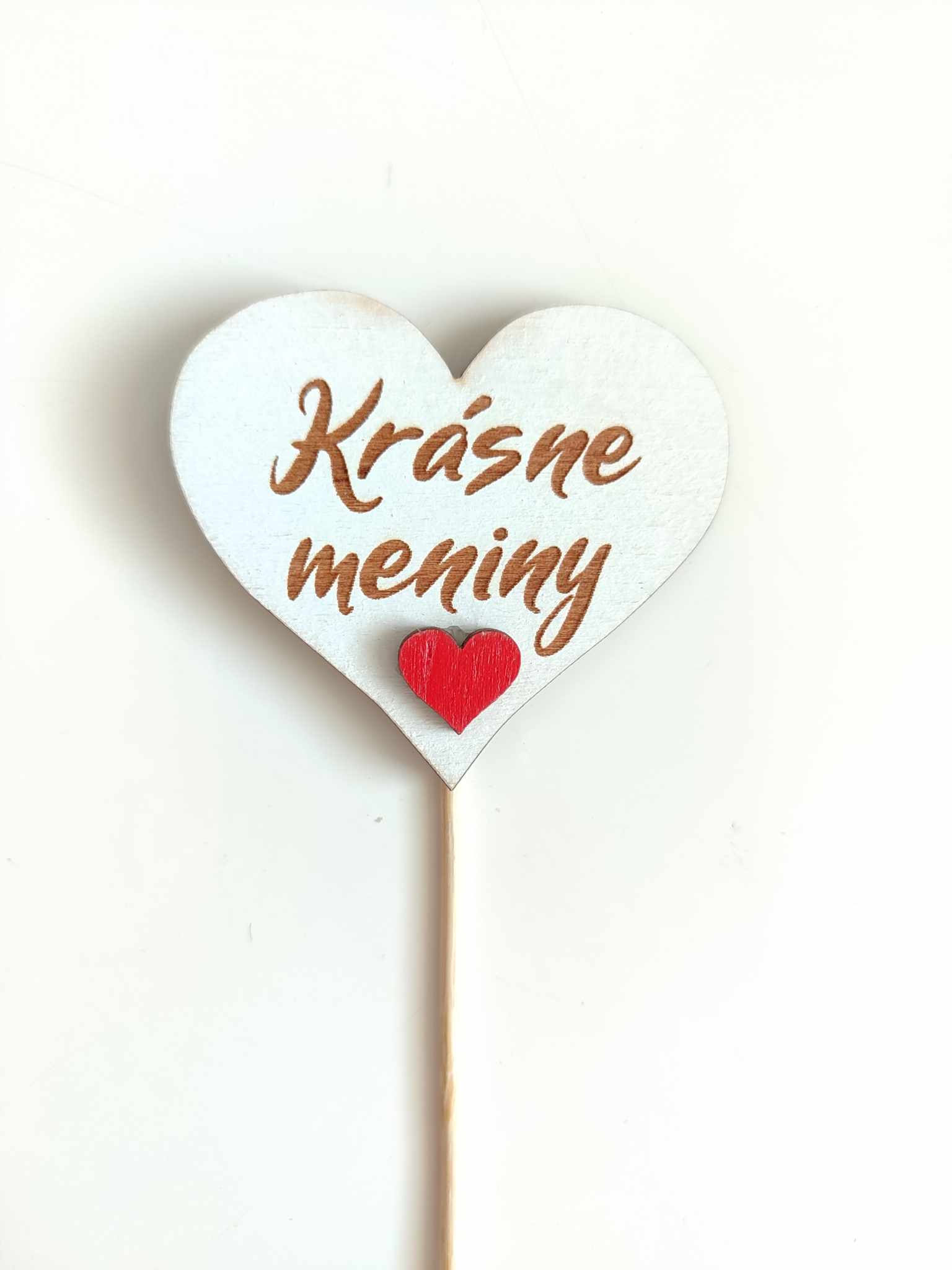 Zápich drevený Krásne meniny srdce