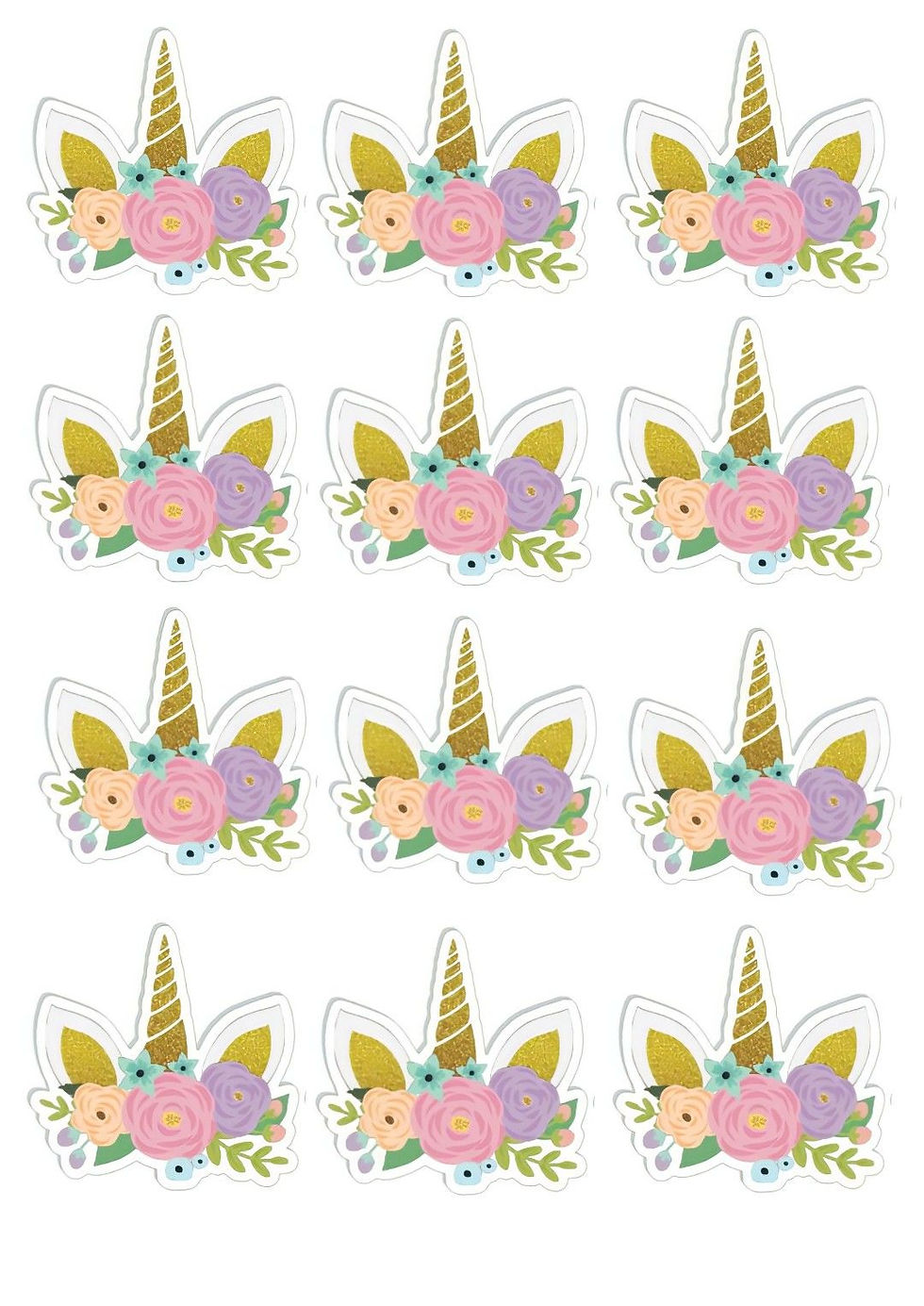 Jedlý obrázok jednorožec na vystrihovanie VII.