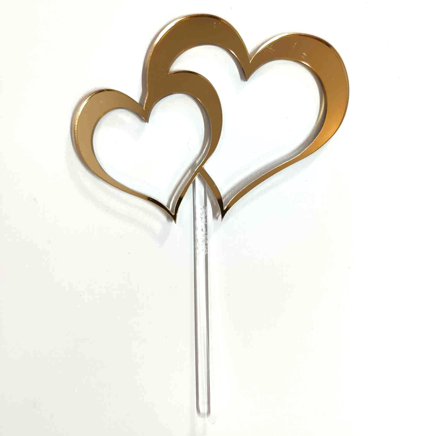 Zápich zrkadlový/matný pretnuté srdcia, rôzne farby