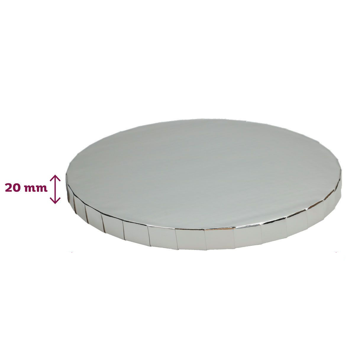 Podnos extra hrubý (2 cm) Funcakes 35 cm strieborný