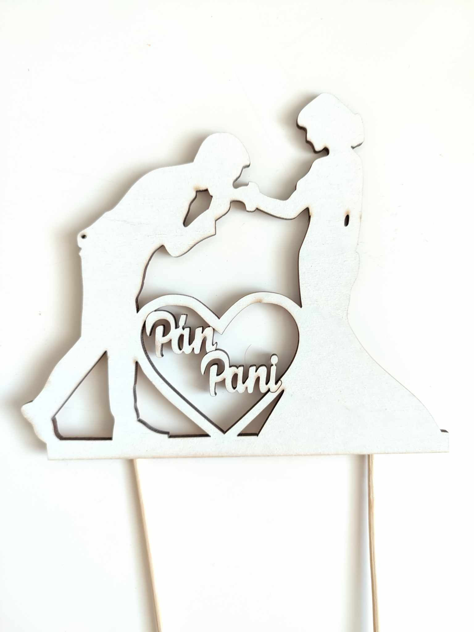 Zápich drevený Pán a Pani biely