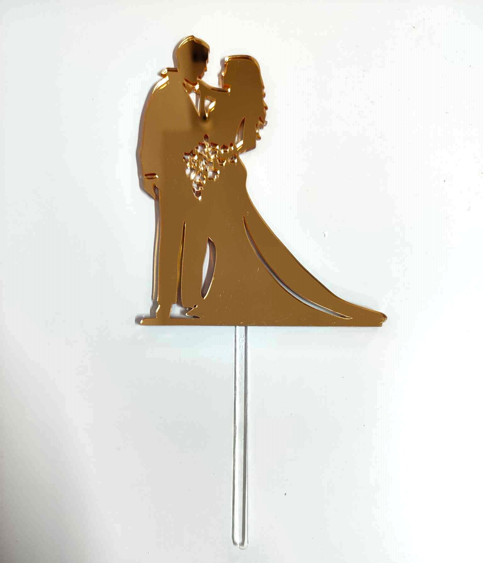 Zápich zrkadlový/matný, svadobný pár kytica, rôzne farby