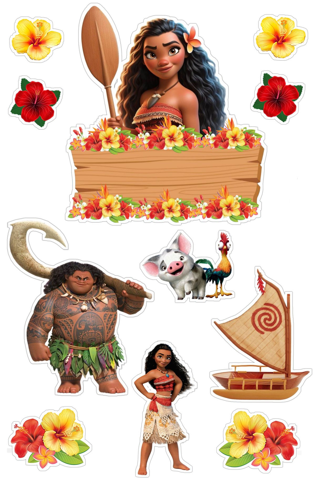 Jedlý obrázok na vystrihovanie Moana III.