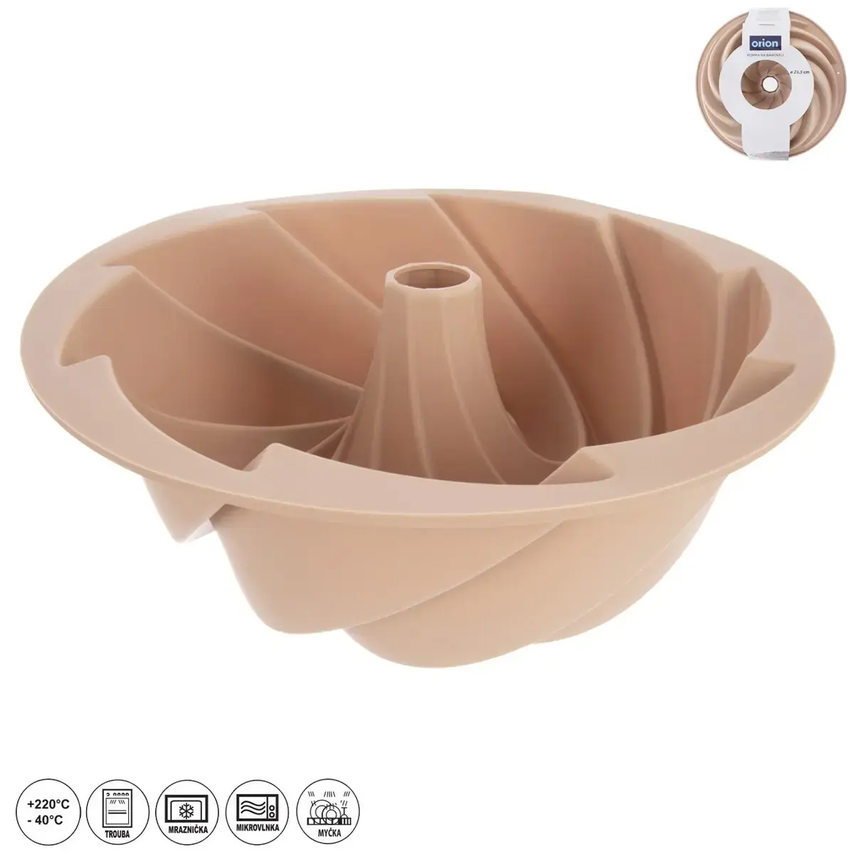 Silikónová forma na bábovku flower 23,5 cm béžová