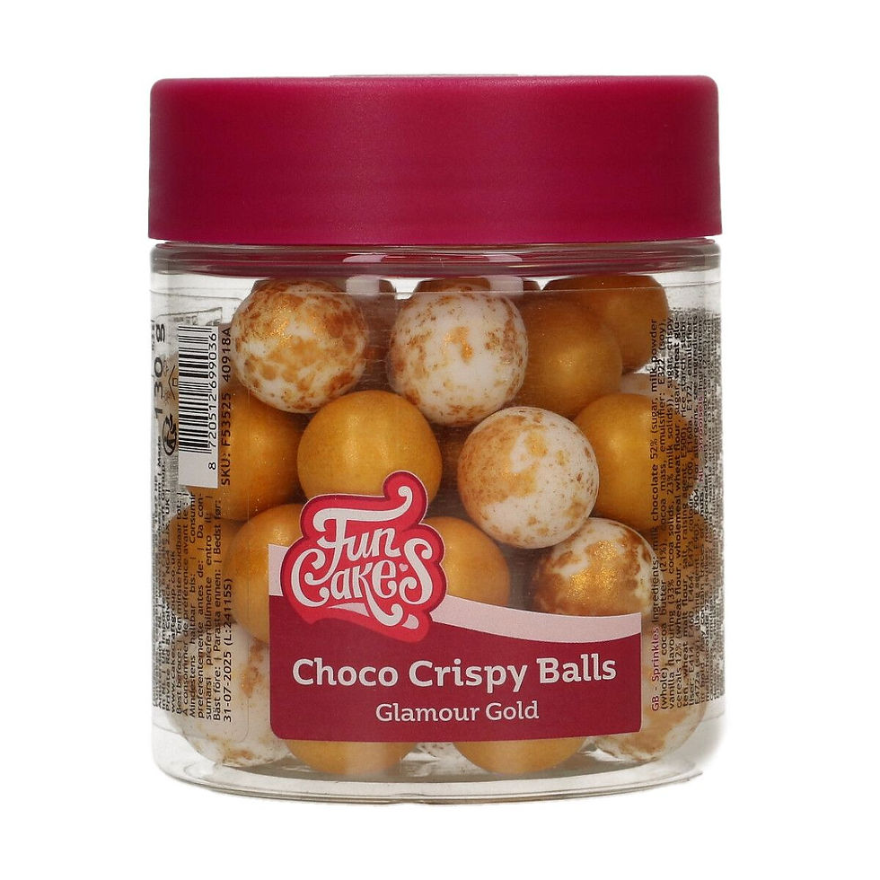 Chrumkavé čoko guľôčky zlatý mix FunCakes Choco Crispy Balls Glamour Gold 130g