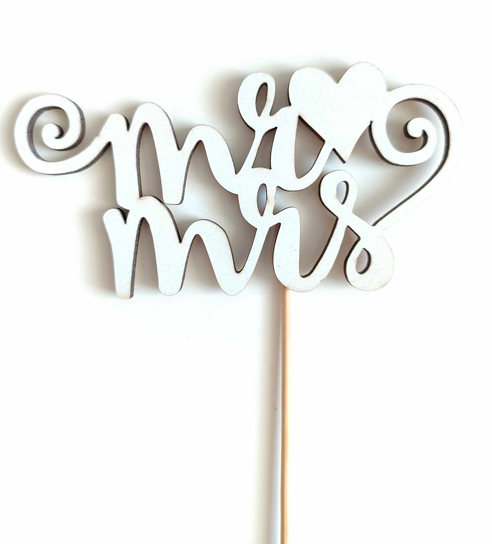 Zápich drevený Mr & Mrs biely