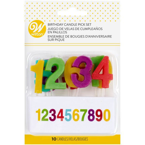 Wilton sviečky farebné čísla - 10ks