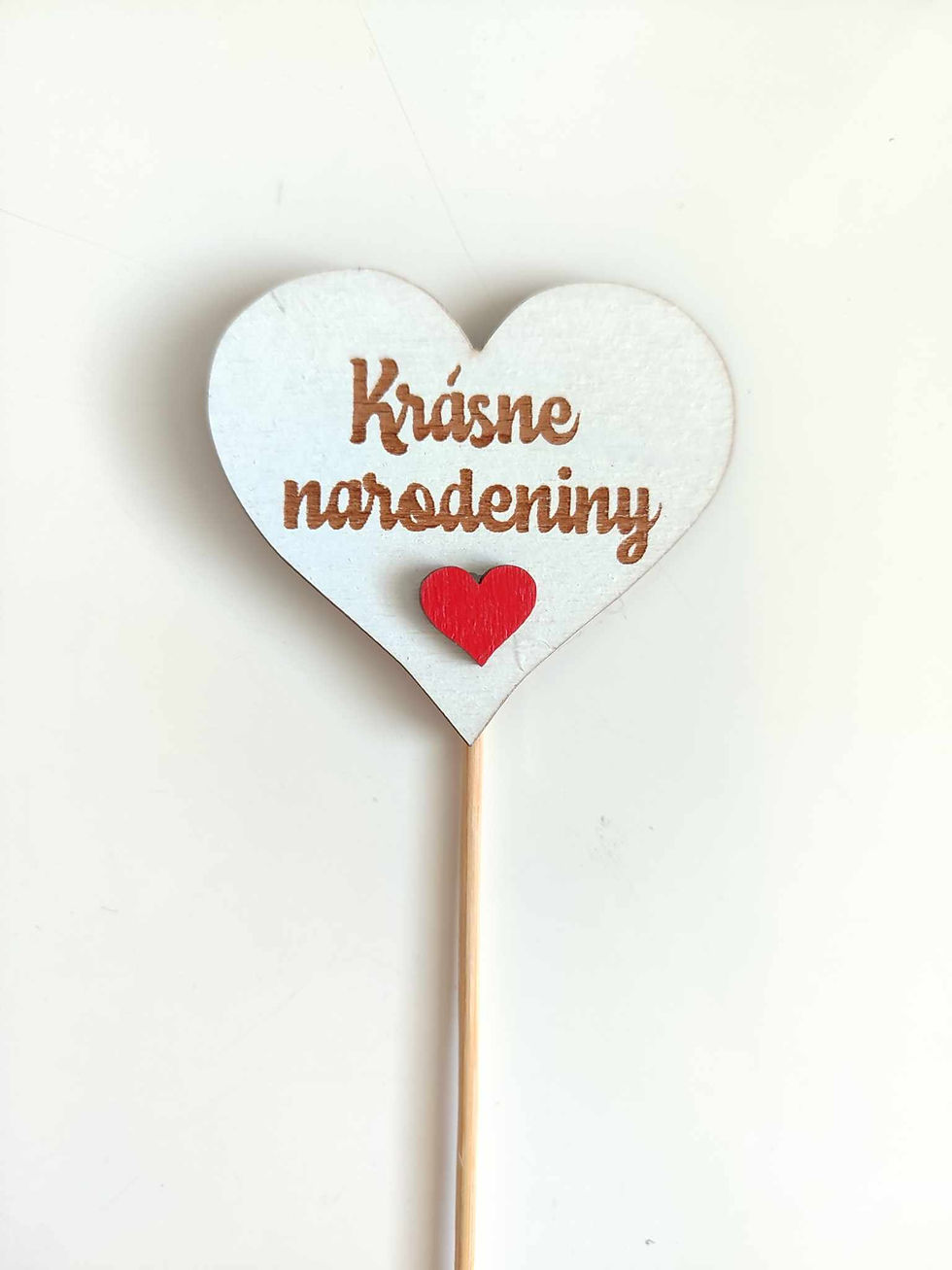 Zápich drevený Krásne narodeniny srdce
