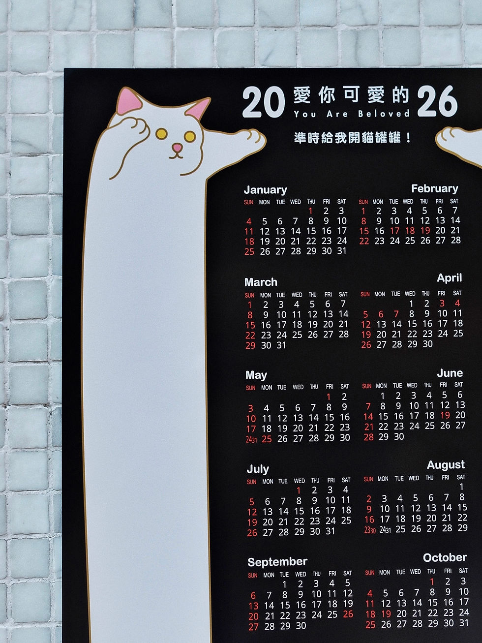 Thumbnail: 20🐈愛你可愛的🐈‍⬛26 雙面月曆