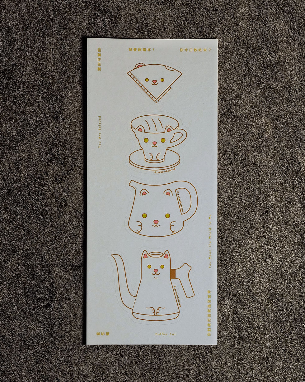 Thumbnail: 咖啡貓🐈喵喵貼紙明信片