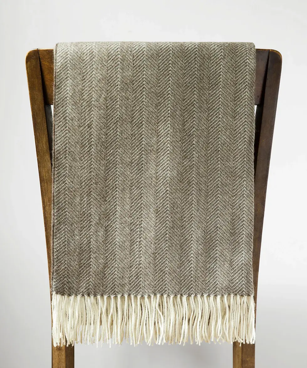 Thumbnail: Herringbone Baby Alpaca Throw