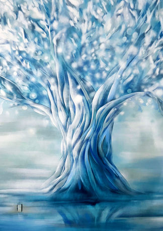 Tree mural, Toronto spa mural, magical tree painting, female artist, Hotsnackz