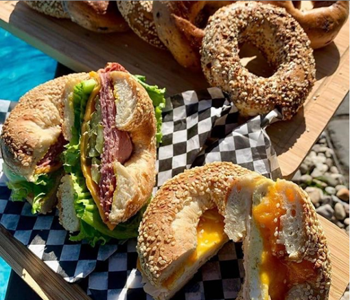 Bagel sandwich at La Vie Est Belle in Vaudreuil.