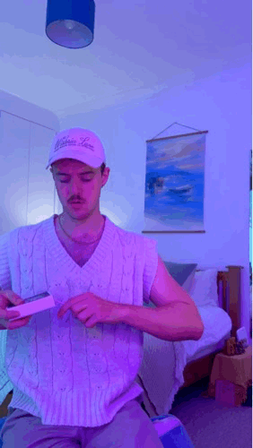 A gif showing a clip of a video of Joe lighting a match