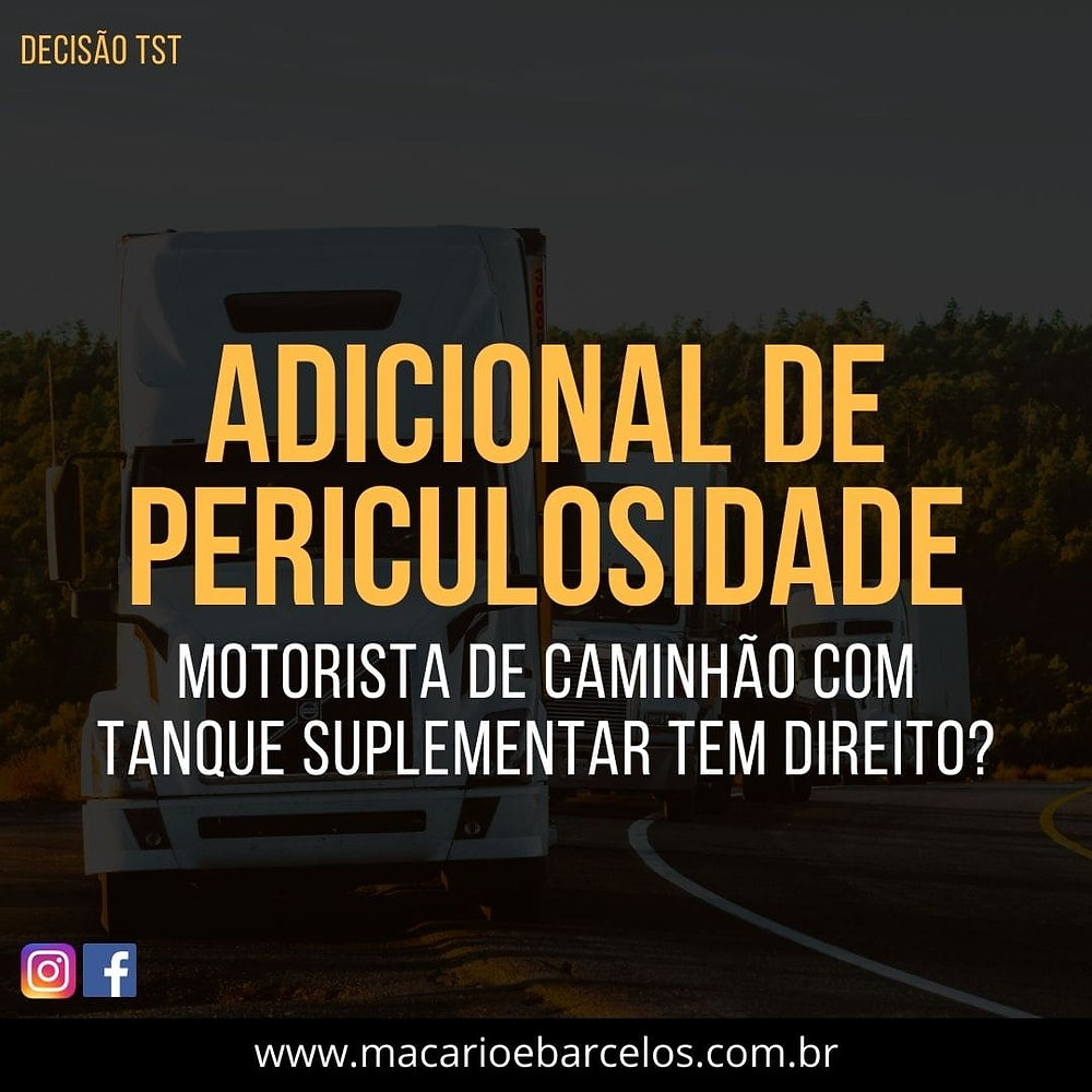 MOTORISTA de CAMINHÃO com TANQUE SUPLEMENTAR tem direito ao ADICIONAL ...