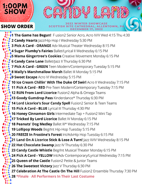 PRINTABLE 1PM CLASS LIST & SHOW ORDER.png