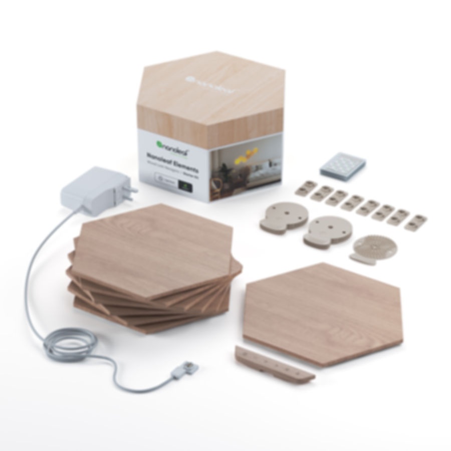 Nanoleaf Elements Hexagon - Smarter Kit (7PK) 木紋六角形智能燈板入門套裝 (7塊)