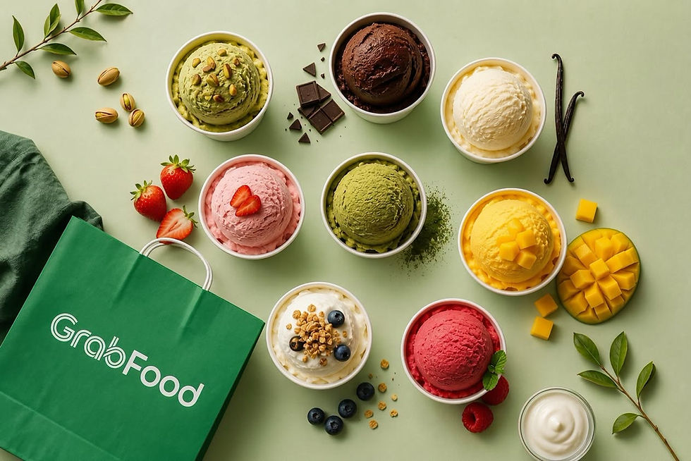 แกร็บฟู้ด เผยออเดอร์ไอศกรีมโต 70% รับอานิสงส์ Gelato Effect