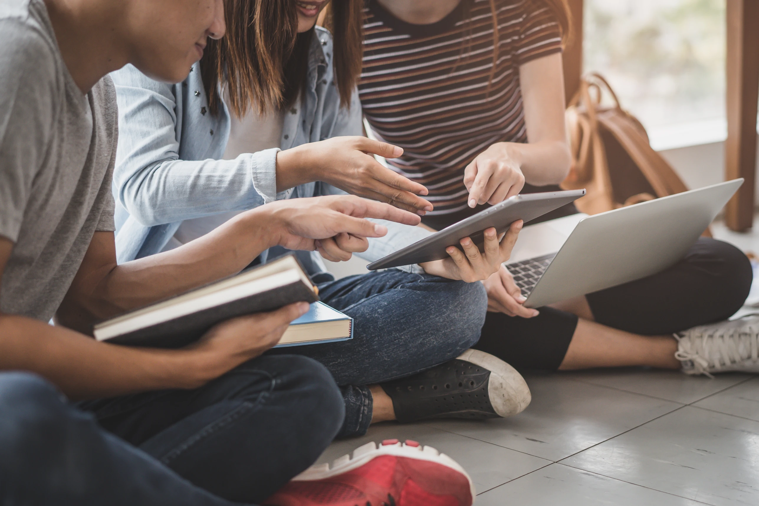 Students studying