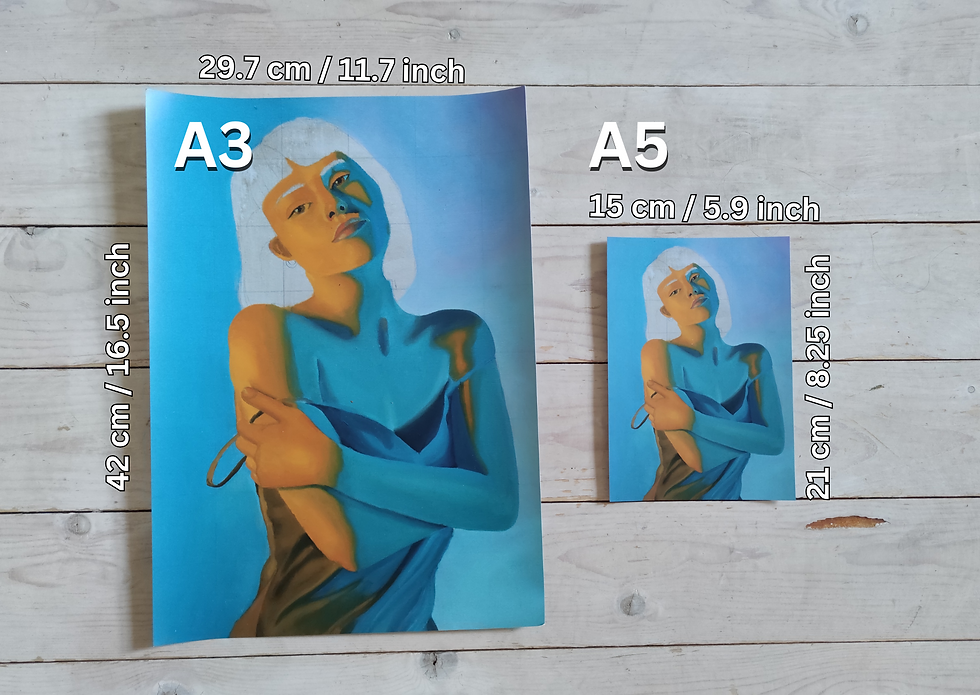 Thumbnail: Blue Satin Dress Portrait - Print