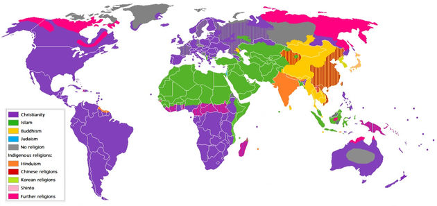 Distribution of the world's religions