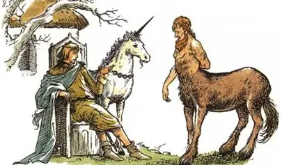 A Centaur (left) in C.S. Lewis' chronicles of Narnia