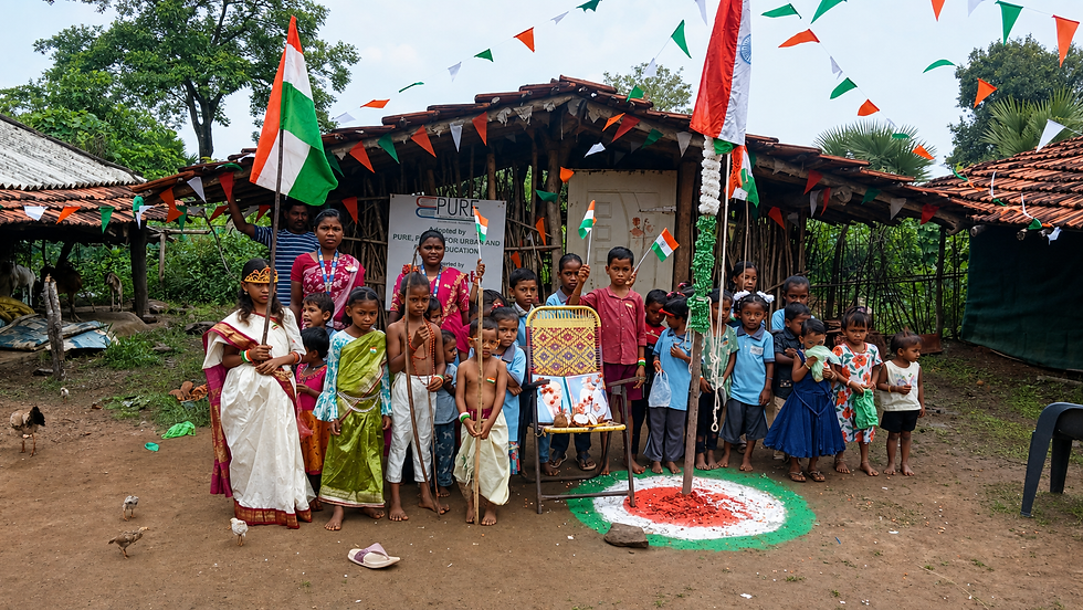From the heart of the forest, young dreams rise with the Tricolour toward a future filled with possibility.