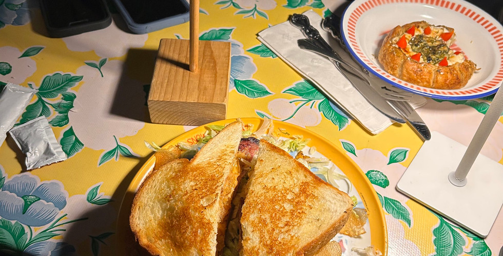 Bologna Sandwich on plate