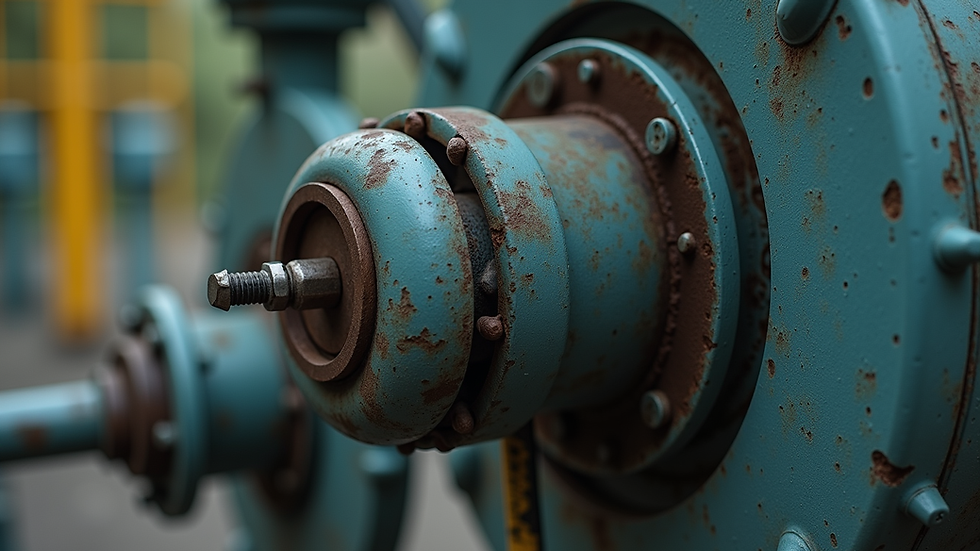 Eye-level view of a well pump motor with visible wiring