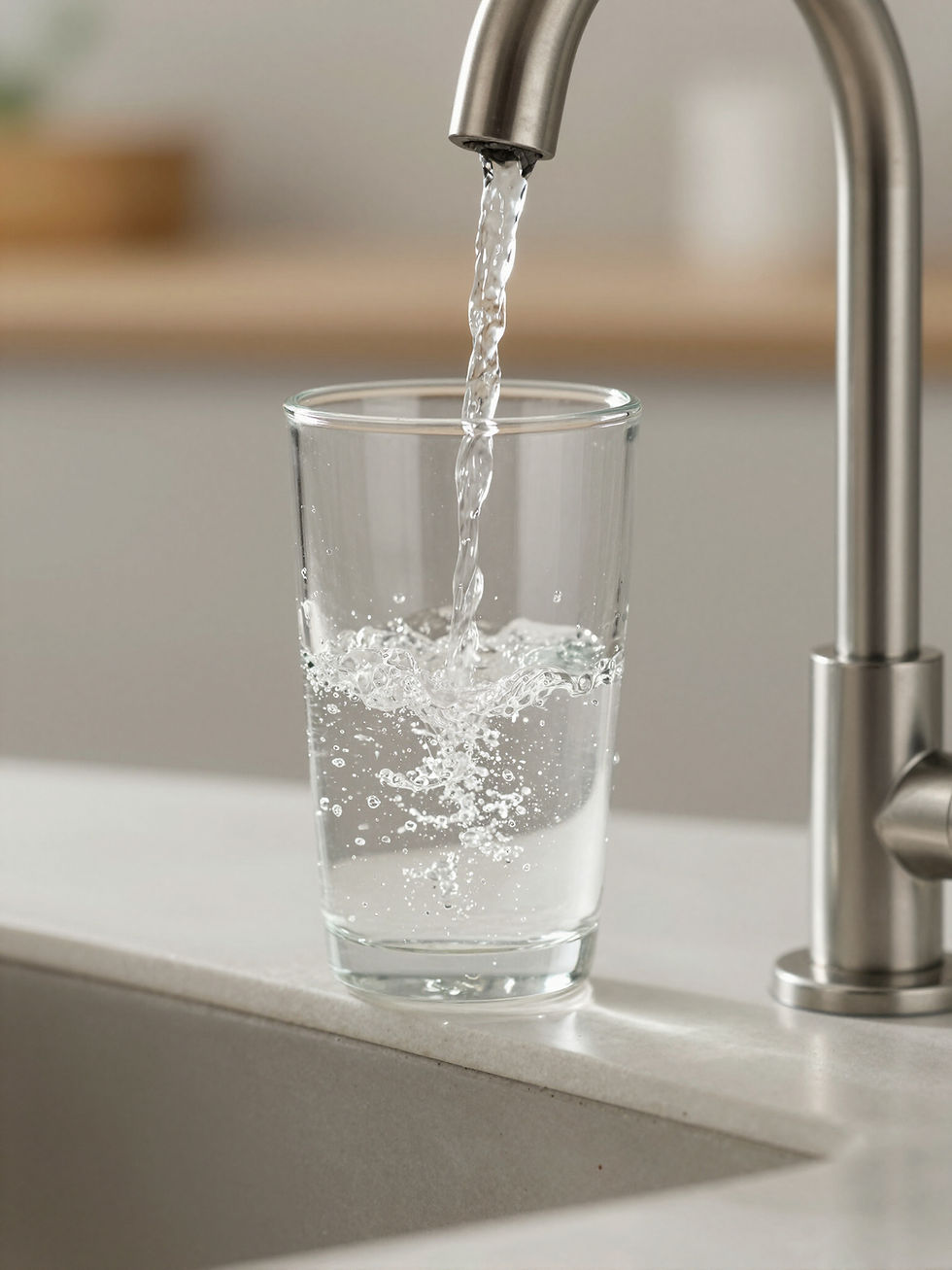 Glass of fresh water from an Ultra filtration Reverse Osmosis system