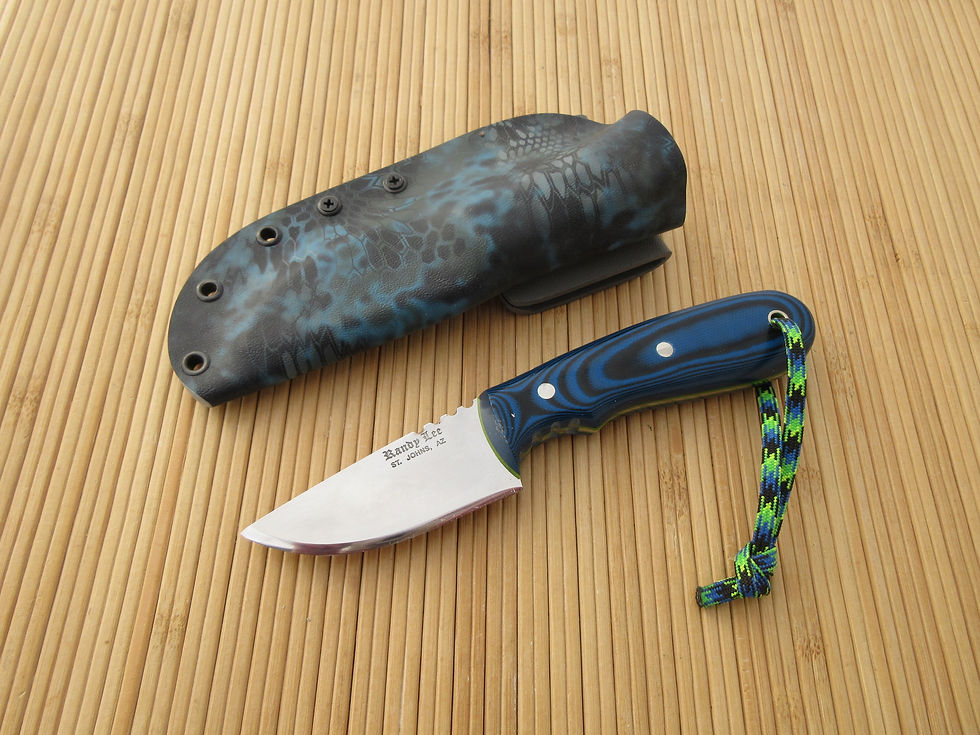 Blue G-10 Drop Point Flat Blade