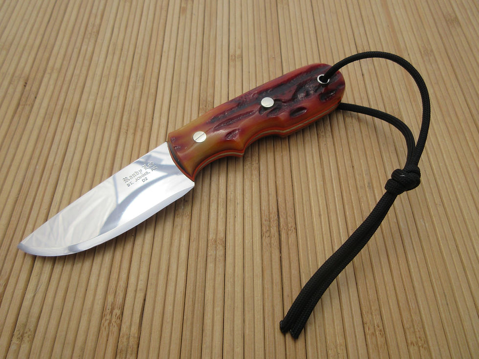 Amber Bone Stag Flat Blade Hunter